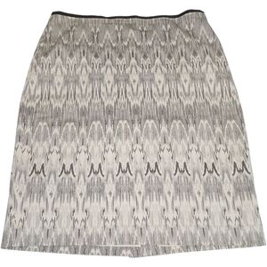Club Monaco Ivory Ikat Print Pencil Skirt Cream Gray Size 10